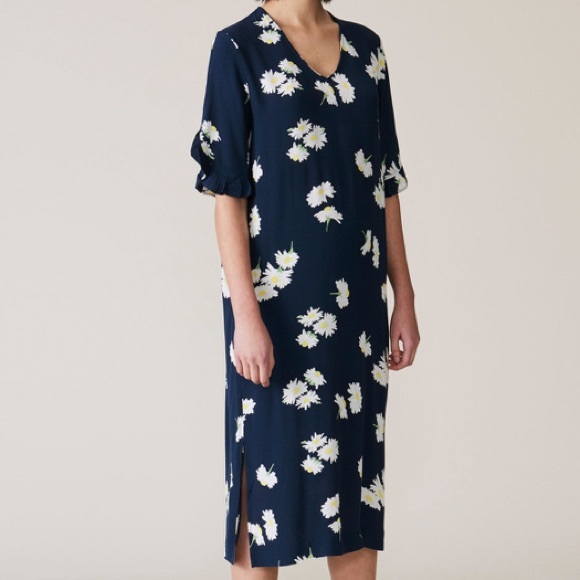 ganni emory crepe wrap dress